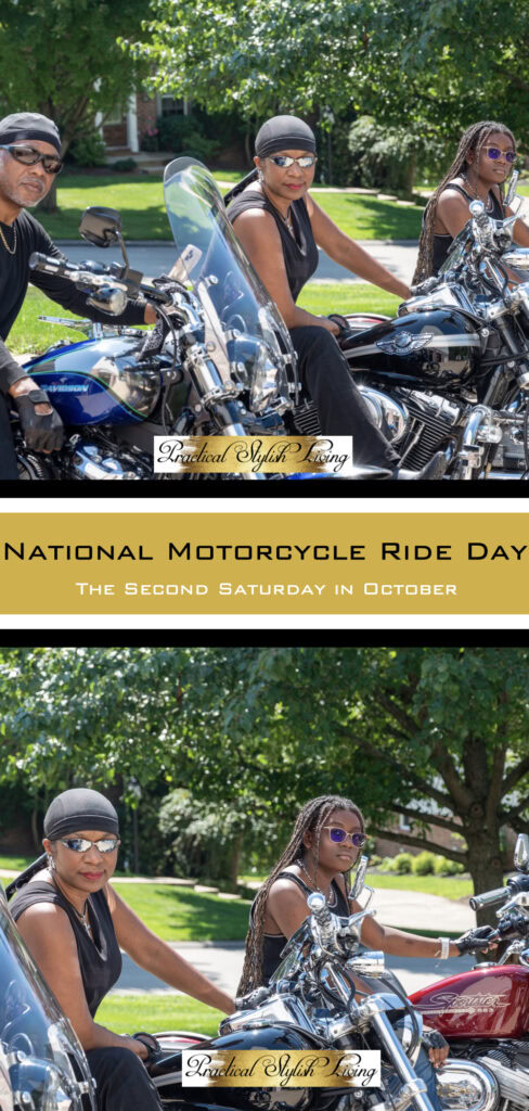 National Motorcycle Ride Day | Practical Stylish Living | Motorcycle Lifestyle Driving tips and safety information to help keep motorcycle riders safe. Double checking blind spots, increase following distance…