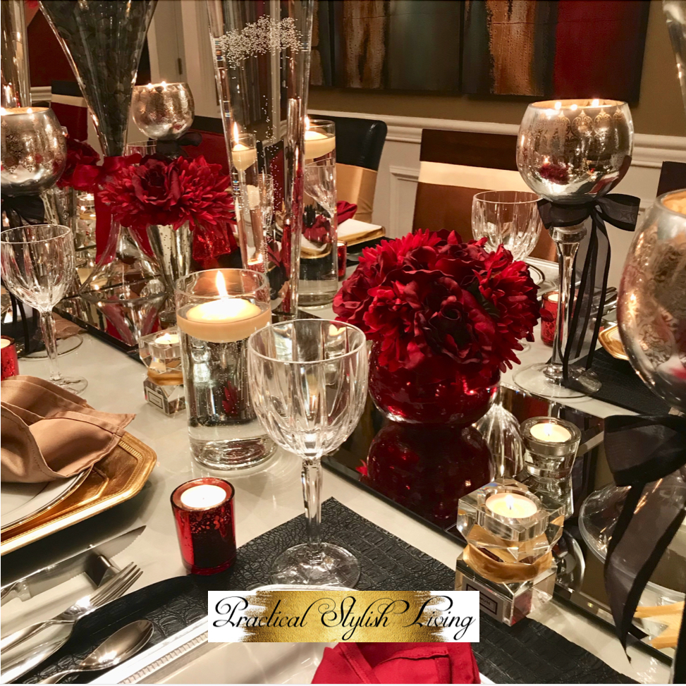 Intimate dinner party decor and a list of to do's for having a great party.