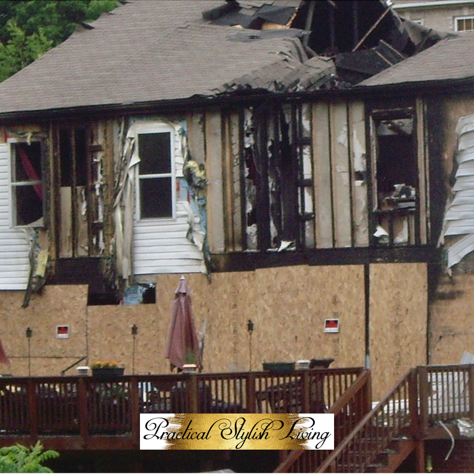 back view of home after a fire