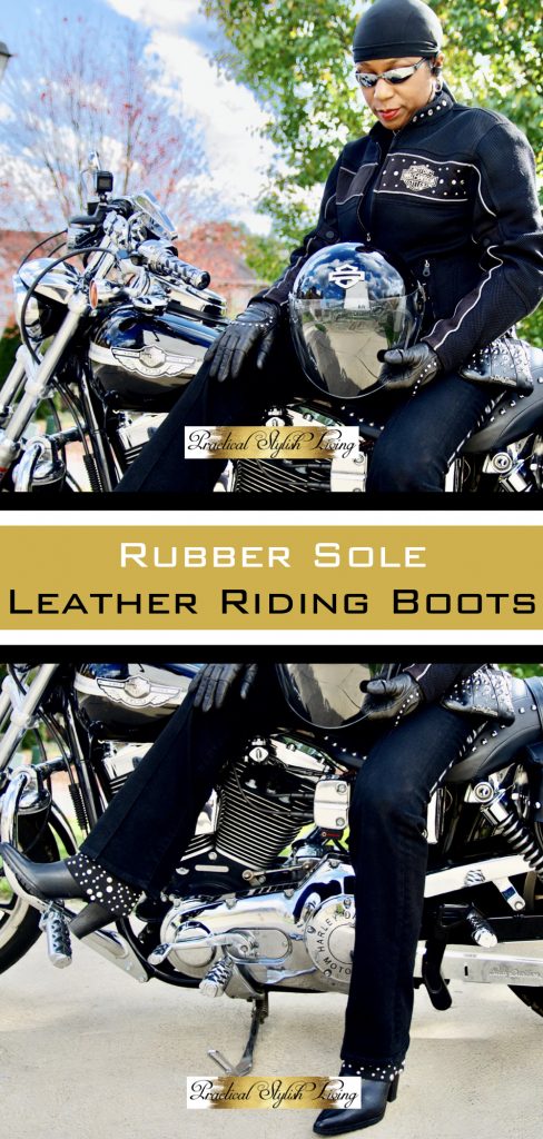 Motorcycle riding boots for women.
