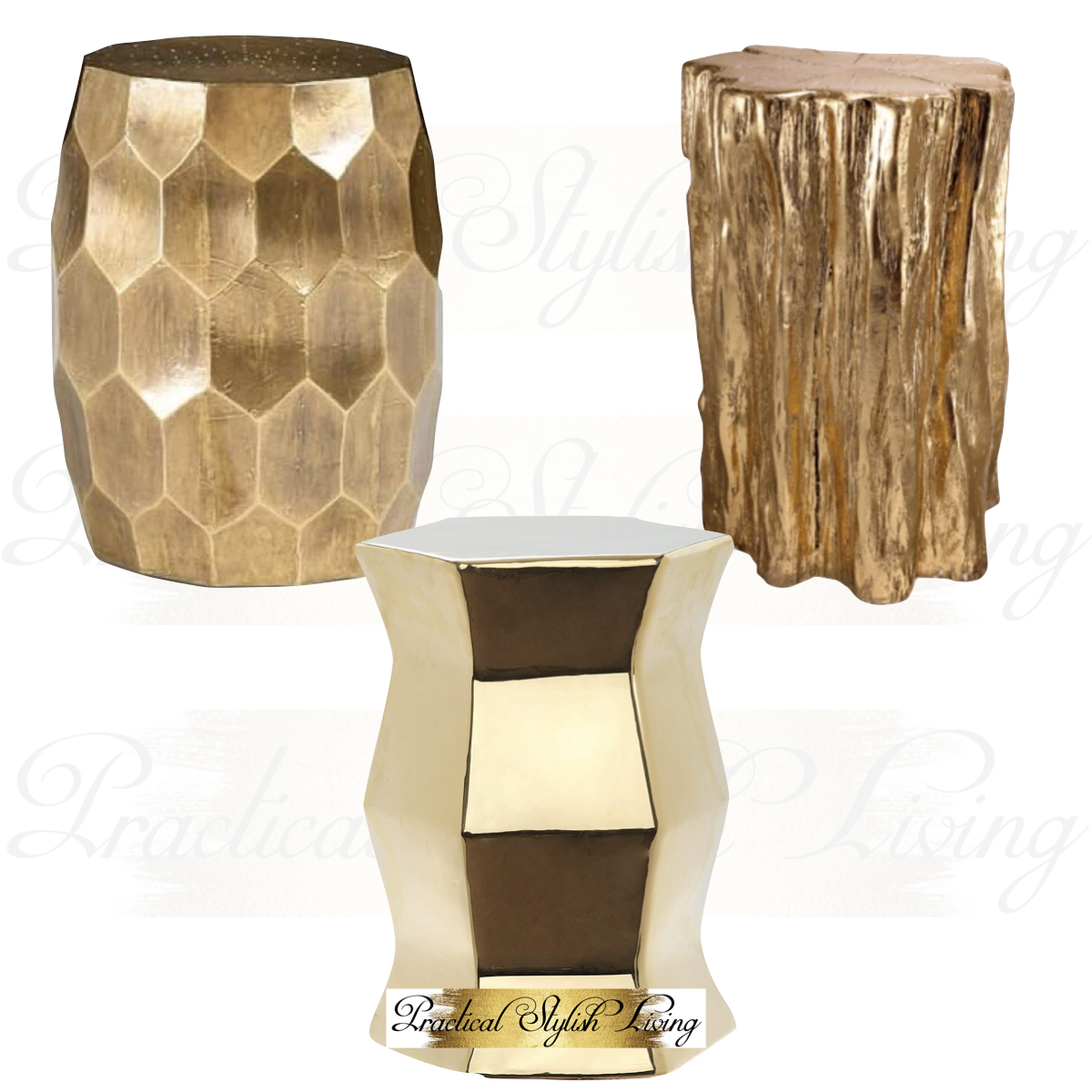 Gold Accent Stools | Practical Stylish Living | Luxe Home Decor