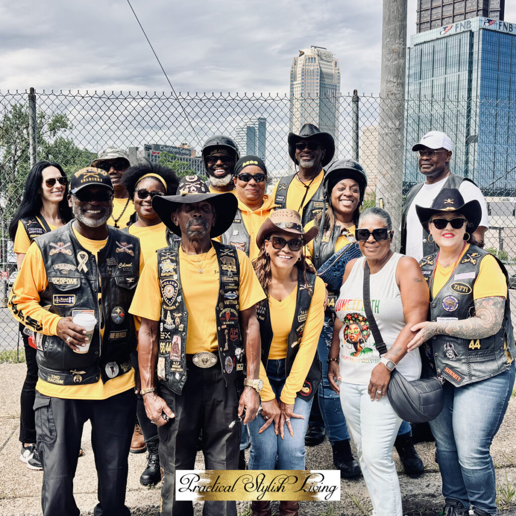 Members of the Buffalo Soldiers Motorcycle Club, which is a charitable organization dedicated to educating the public about the history of the 9th and 10th Cavalry Regiments