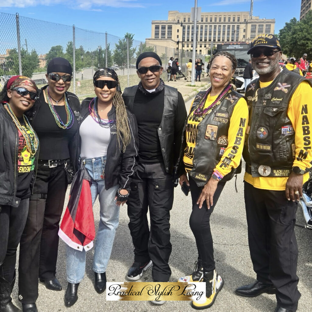 Bebe & Colonel Brown, of the Buffalo Soldiers Motorcycle Club, a large organization honoring historical Black U.S. Army regiments.